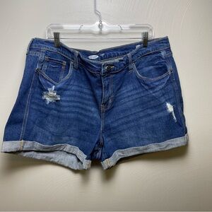 Old Navy Boyfriend Mid Rise Dark Wash Shorts Size 18